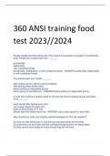 360 ANSI training food test 2023&sol;&sol;2024 