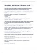 NURSING INFORMATICS &lpar;MIDTERM&rpar;&period;All the answers accurate