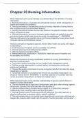 Chapter 23 Nursing Informatics&period;Written exams with verified answers 2024