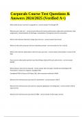 Corporals Course Test Questions and Answers Latest 2024/2025 | 100% SOLVED