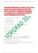  PEARSON RBT EXAM LATEST 2023-2024 EXAM 250&plus; REAL EXAM QUESTIONS AND ANSWERS &lpar;VERIFIED ANSWERS&rpar; A&plus; GRADE 100&percnt; RATED BY EXPERTS NEW GENERATION&excl;&excl;&excl;PASS&excl;&excl;&excl;