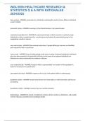 WGU BSN HEALTHCARE RESEARCH & STATISTICS Q & A WITH RATIONALES 2024&sol;2025