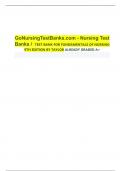 GoNursingTestBanks.com - Nursing Test Banks /  TEST BANK FOR FUNDAMENTALS OF NURSING 9TH EDITION BY TAYLOR ALREADY GRADED A+