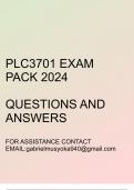 PLC3702 Exam pack 2024(Questions and answers)