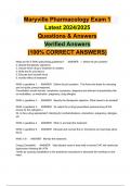 Maryville Pharmacology Exam 1 Latest 2024&sol;2025 Questions & Answers Verified Answers &lpar;100&percnt; CORRECT ANSWERS&rpar;