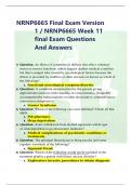 NRNP6665 Final Exam Version  1 / NRNP6665 Week 11  final Exam Questions  And Answers