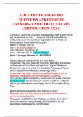 UHC CERTIFICATION 2024 QUESTIONS AND DETAILED ANSWERS~ UNITED HEALTH CARE CERTIFICATION EXAM&vert; GUARANTEED CERTIFICATION