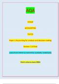AQA A-level ACCOUNTING 7127&sol;2 Paper 2 Accounting for analysis and decision-making Version&colon; 1&period;0 Final Final Question Paper & Mark scheme &lbrack;MERGED&rsqb; June 2023
