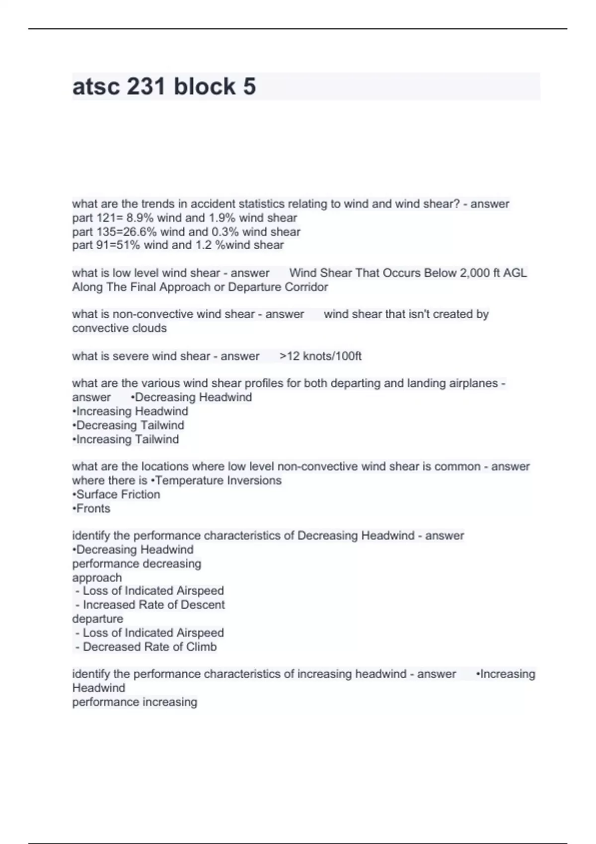 Atsc 231 Block 5 Questions And Answers 2024 Atsc Stuvia Us