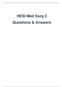 HESI Med Surg 2 Q&A