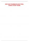 NUR 2407 PHARMACOLOGY FINAL EXAM 2 STUDY GUIDE 