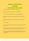Agency- GA Real Estate Questions and Answers 100% Correct