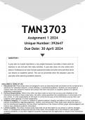 TMN3703 Assignment 1 (ANSWERS) 2024 (392647) - DISTINCTION GUARANTEED