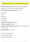 MB (ASCP) Review & Exam Questions Part II Questions and Answers (2024 / 2025) (Verified Answers)