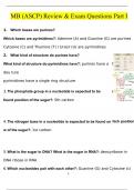 MB (ASCP) Review & Exam Questions Part I Questions and Answers (2024 / 2025) (Verified Answers)