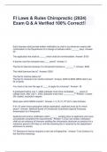 Fl Laws & Rules Chiropractic &lpar;2024&rpar; Exam Q & A Verified 100&percnt; Correct&excl;&excl;