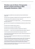 Florida Laws & Rules Chiropractic Board &lpar;Latest&rpar; Questions With Complete Solutions&comma; 2024&period;