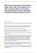 MN Dental Jurisprudence Exam 2024 &lpar;Note when DA&comma; DH&comma; dentist&comma; DT&comma; or ADT is used&comma; it refers to a licensed