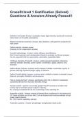 Crossfit level 1 Certification &lpar;Solved&rpar; Questions & Answers Already Passed&excl;&excl;&period;