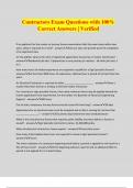 Contractors Exam Questions with 100&percnt; Correct Answers &vert; Verified