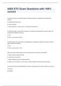 IAED ETC Exam Questions with 100&percnt; correct