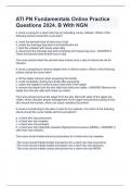 ATI PN Fundamentals Online Practice Questions 2024&period; B With NGN