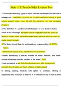 State of Colorado Sales License Test Questions and Answers &lpar;2024 &sol; 2025&rpar; &lpar;Verified Answers&rpar;
