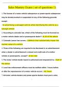 Sales Mastery Exam Questions and Answers &lpar;2024 &sol; 2025&rpar; &lpar;Verified Answers&rpar;
