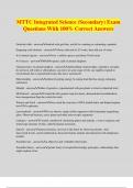 MTTC Integrated Science &lpar;Secondary&rpar; Exam Questions With 100&percnt; Correct Answers