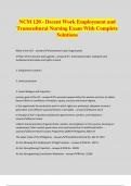 NCM 120 - Decent Work Employment and Transcultural Nursing Exam With Complete Solutions