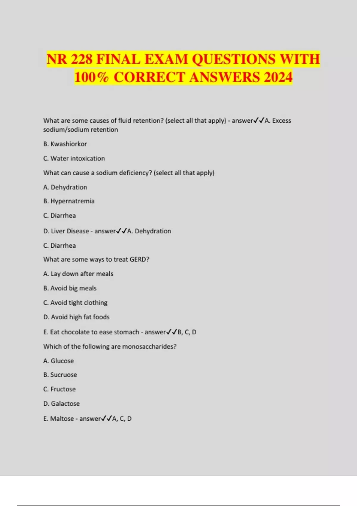NR 228 FINAL EXAM QUESTIONS WITH 100% CORRECT ANSWERS 2024 - NR 228 ...
