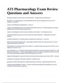 ATI Pharmacology Exam Review Questions and Answers.