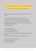 National Home Inspector Exam (NHIE) Whole House Practice Quiz 2023 Graded A+