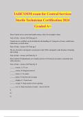 IAHCSMM exam for Central Services Sterile Technician Certification 2024 Graded A+