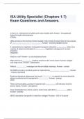 ISA Utility Specialist (Chapters 1-7) Exam Questions and Answers.