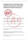 Washington state Certified Peer  Counselor Exam Study Guide With  Complete Solutions &lpar;2023-2024&rpar;