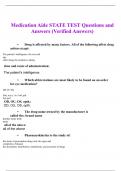 Medication Aide State Test Questions and Answers GRADED A+ |100% Verified Answers