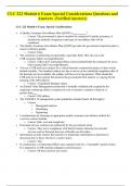 CLC 222 Module 6 Exam Special Considerations Questions and Answers  (Verified Answers)