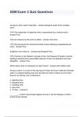 SSM Exam 3 Quiz Questions and answers 