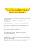 C787 WGU Nutrition Exam questions with  complete solution LATEST EDITION  GUARANTEED GRADE A&plus;