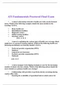 ATI Fundamentals Proctored Final Exam 70 Questions and Answers Verified