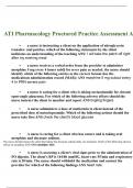 ATI Pharmacology Practice Assessment A 2023/2024 100% Answered Correctly