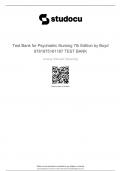 Test Bank for Psychiatric Nursing 7th Edition by Boyd 9781975161187 TEST BANK
