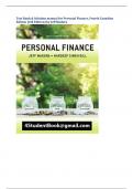 Test Bank & Solution manual for Personal Finance, Fourth Canadian  Edition (4th Edition) by Jeff Madur
