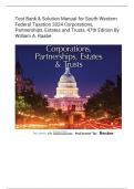 Test Bank & Solution Manual for South-Western  Federal Taxation 2024 Corporations,  Partnerships, Estates and Trusts, 47th Edition By  William A. Raab