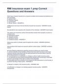RMI insurance exam 1 prep Correct Questions and Answers