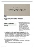 Appreciation/Summary of English Poems