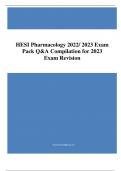 HESI Pharmacology 2022/ 2023 Exam Pack Q&A Compilation for 2023 Exam Revision