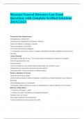Missouri Funeral Directors Law Exam Questions with Complete Verified Solutions 2024&sol;2025