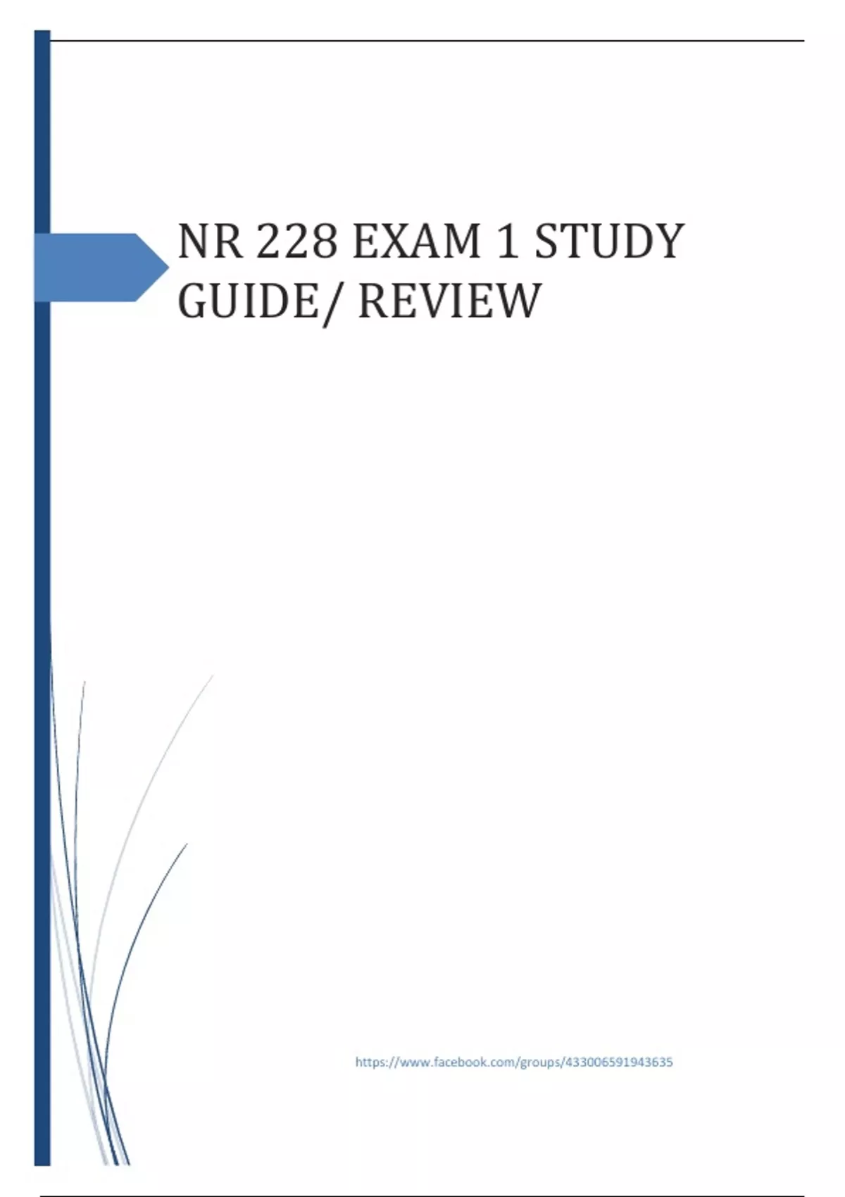 NR 228 EXAM 1 STUDY GUIDE/ REVIEW - NR 228 - Stuvia US